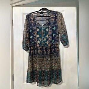 BeBop Blue Raglan 3/4 Sleeve Sundress